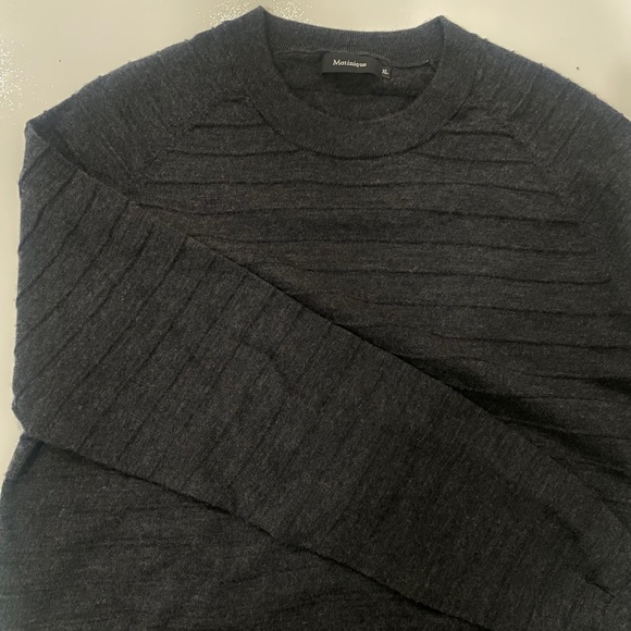 Matinique Knitted 100% Wool Pullover Sweater Mens XL Dark Grey - Picture 4 of 10